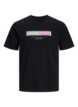 Camiseta Jack and Jones Lafayette Preto Para Homem.