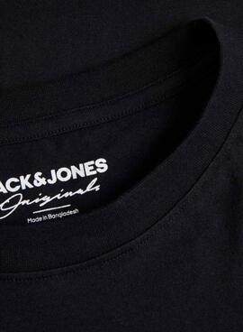 Camiseta Jack and Jones Lafayette Preto Para Homem.