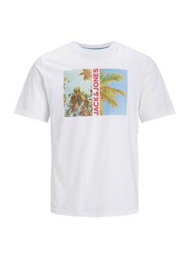 Camiseta Jack and Jones Navin Branca para Homem