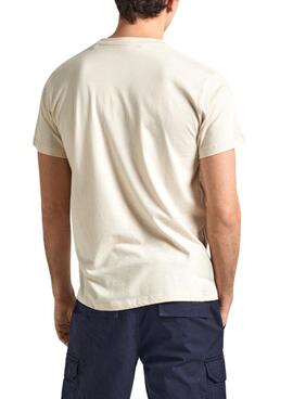 Camiseta Pepe Jeans Eggo Bege para Homem