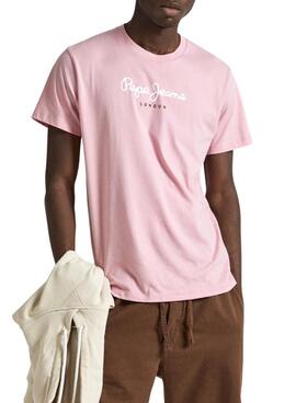 Camiseta Pepe Jeans Eggo Rosa para Homem.