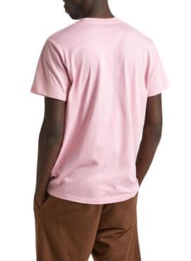 Camiseta Pepe Jeans Eggo Rosa para Homem.