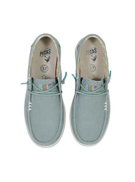 Sapatos Walkin Pitas Natal Azul Para Mulher.
