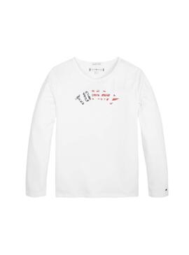 T-Shirt Tommy Hilfiger Logotipo Essencial Branco M