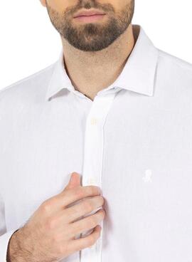 Camisa El Pulpo Lino Logo Branco Para Homens