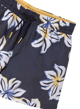Calção de banho Mayoral estampado floral cinza para menino
