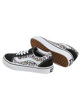 Sapatilhas Vans Old Skool Animal Preto Criança Menina