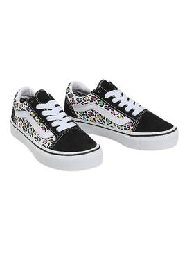 Sapatilhas Vans Old Skool Animal Preto Criança Menina