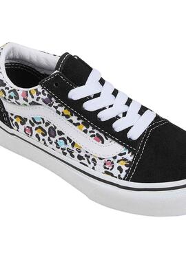 Sapatilhas Vans Old Skool Animal Preto Criança Menina