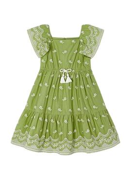 Vestido Mayoral Bordado Verde Para Menina