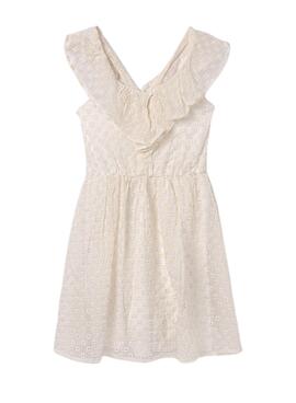 Vestido Mayoral Bambula Bordada Bege para Menina