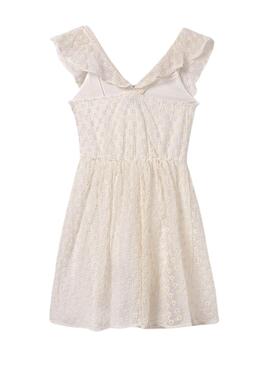 Vestido Mayoral Bambula Bordada Bege para Menina