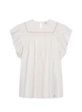 Vestido Pepe Jeans Quera Branco Para Menina
