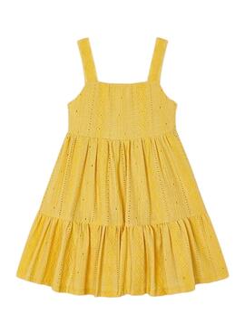 Vestido Mayoral Perfurado Amarelo para Menina
