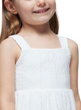 Vestido de malha perfurada branco