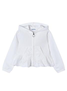 Moletom Mayoral com babados branco para menina