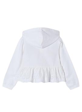 Moletom Mayoral com babados branco para menina
