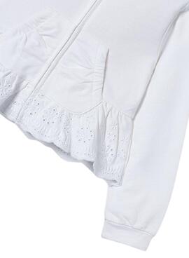 Moletom Mayoral com babados branco para menina