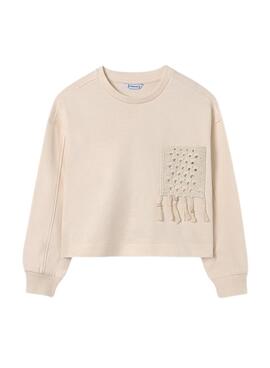Moletom Mayoral Crochet Bege para Menina