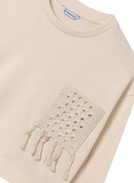 Moletom Mayoral Crochet Bege para Menina