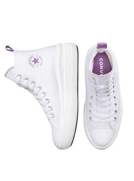 Sapatilhas Converse Chuck Taylor Move Branco e Lilás