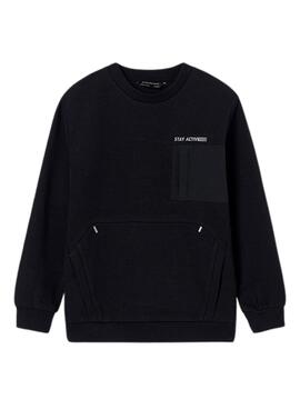 Moletom Mayoral com bolso preto para menino.
