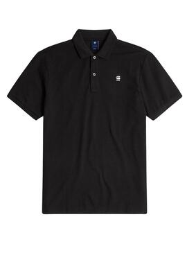 Camisa Polo G-Star Dunda Slim preta para homens.