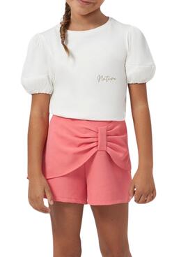Short Mayoral em Crepe Rosa para Menina