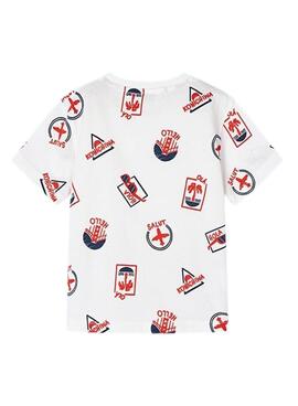 Conjunto de camisetas Mayoral Índigo e estampada para meninos.