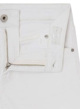 Short Pepe Jeans A-Line branca para menina, relaxada.