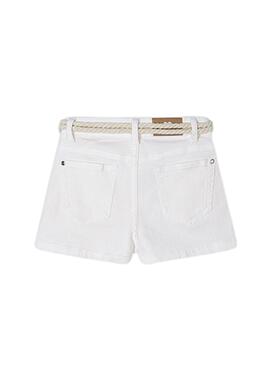 Shorts Mayoral Belt Branco Para Menina.