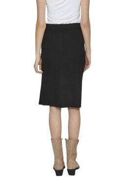 Saia Midi Vila Viribini Preto para Mulher