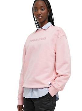 Sweat Tommy Jeans Relaxed Classic Rosa Mulher