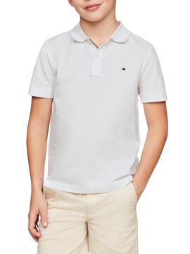 Polo Tommy Hilfiger Flag Branco Para Menino
