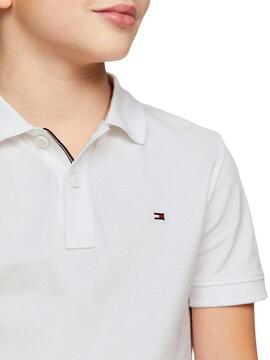 Polo Tommy Hilfiger Flag Branco Para Menino