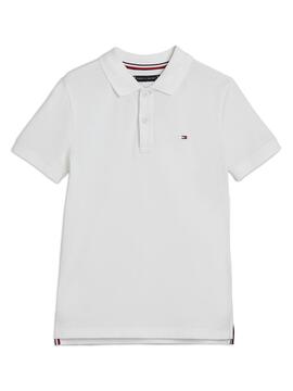 Polo Tommy Hilfiger Flag Branco Para Menino