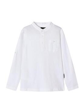 Camisa Mayoral branca de gola para menino.