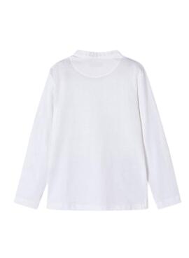 Camisa Mayoral branca de gola para menino.