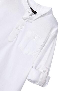 Camisa Mayoral branca de gola para menino.