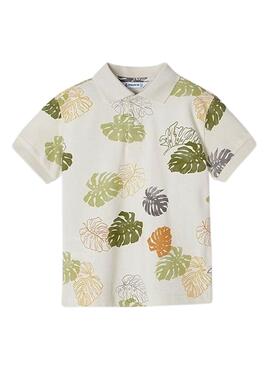 Polo Mayoral Estampada Branca para Menino