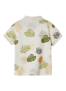 Polo Mayoral Estampada Branca para Menino