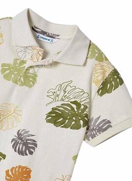 Polo Mayoral Estampada Branca para Menino
