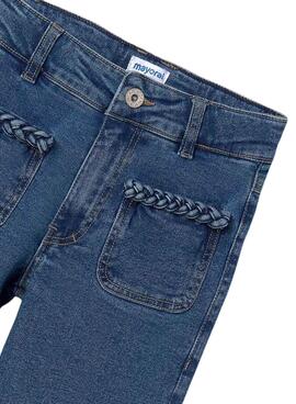 Calça Jeans Mayoral Cintura Alta Azul para Menina
