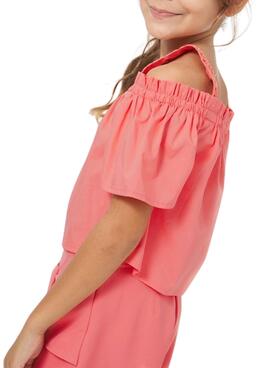 Camisa Mayoral Popelín Rosa Para Menina