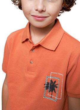 Polo Mayoral Estampada Tropical Laranja para Meninos
