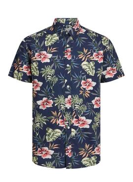 Camisa Jack and Jones Chill Tropical Marino Criança