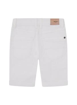 Bermudas Jeans Pepe Slim Branco para Meninos