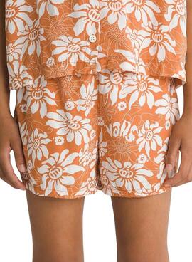 Calção curto Vans Amstone laranja para menina