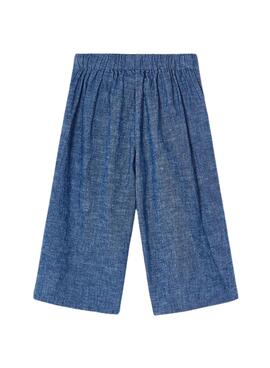 Calças Mayoral Culotte Linho Azul Para Menina