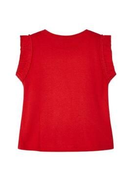 Camiseta Mayoral Perfurada Vermelha para Menina